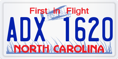 NC license plate ADX1620