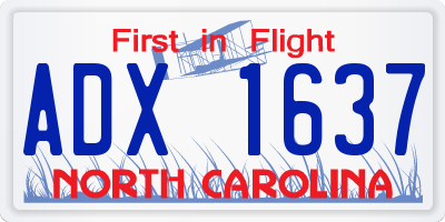 NC license plate ADX1637
