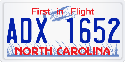 NC license plate ADX1652