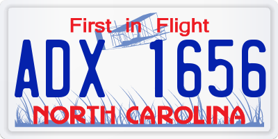 NC license plate ADX1656