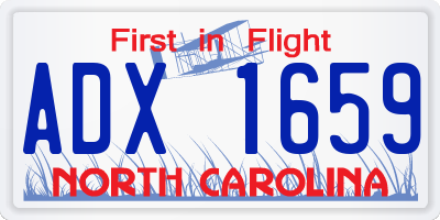 NC license plate ADX1659