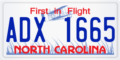 NC license plate ADX1665