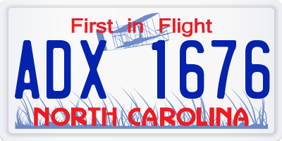 NC license plate ADX1676