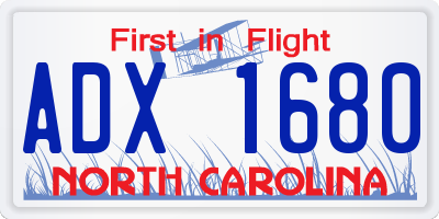 NC license plate ADX1680