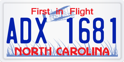 NC license plate ADX1681