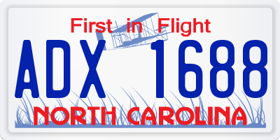 NC license plate ADX1688