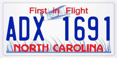 NC license plate ADX1691