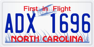 NC license plate ADX1696