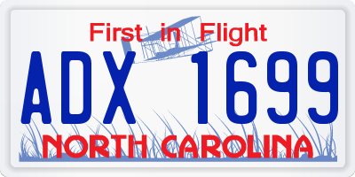 NC license plate ADX1699