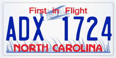 NC license plate ADX1724