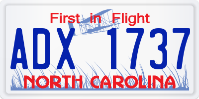 NC license plate ADX1737