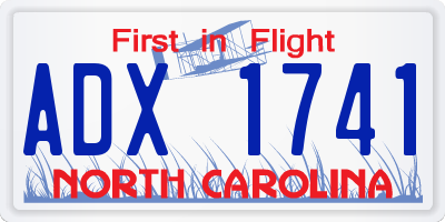 NC license plate ADX1741