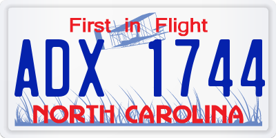 NC license plate ADX1744
