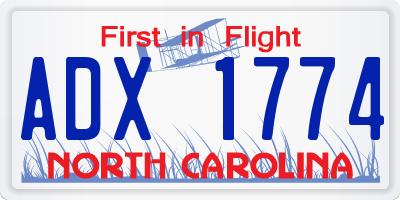 NC license plate ADX1774