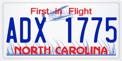 NC license plate ADX1775