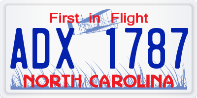 NC license plate ADX1787