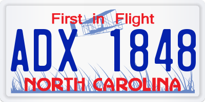 NC license plate ADX1848