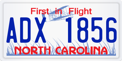 NC license plate ADX1856