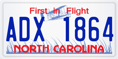 NC license plate ADX1864