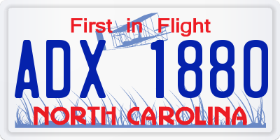 NC license plate ADX1880