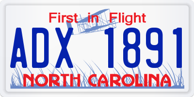 NC license plate ADX1891
