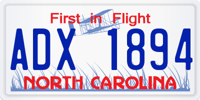 NC license plate ADX1894
