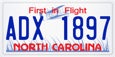 NC license plate ADX1897