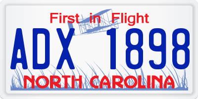 NC license plate ADX1898