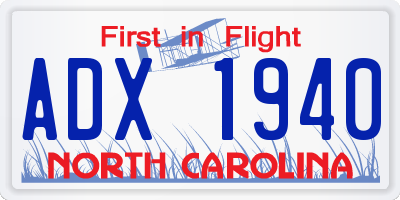 NC license plate ADX1940