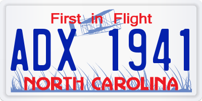 NC license plate ADX1941