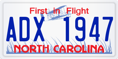 NC license plate ADX1947