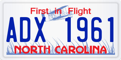 NC license plate ADX1961