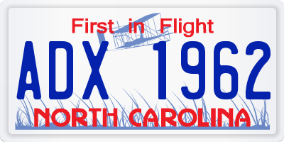 NC license plate ADX1962