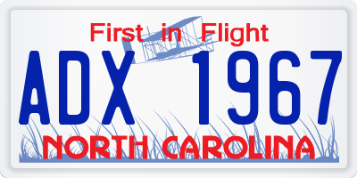 NC license plate ADX1967