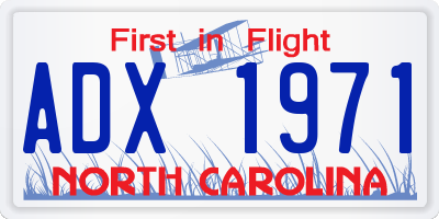 NC license plate ADX1971