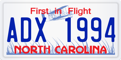 NC license plate ADX1994