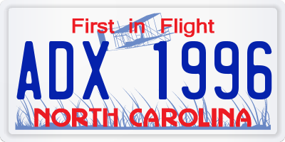 NC license plate ADX1996