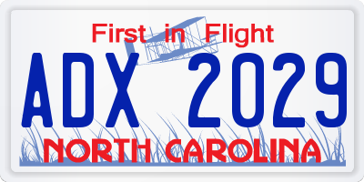 NC license plate ADX2029