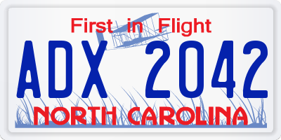 NC license plate ADX2042
