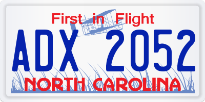 NC license plate ADX2052