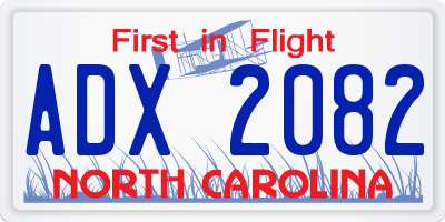 NC license plate ADX2082
