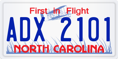 NC license plate ADX2101