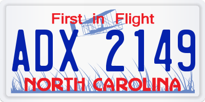 NC license plate ADX2149