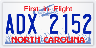 NC license plate ADX2152