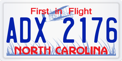 NC license plate ADX2176