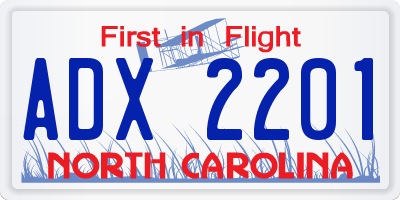 NC license plate ADX2201