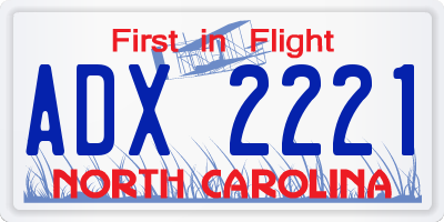 NC license plate ADX2221