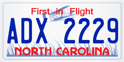 NC license plate ADX2229