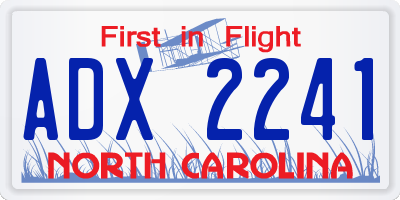 NC license plate ADX2241