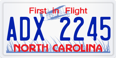 NC license plate ADX2245